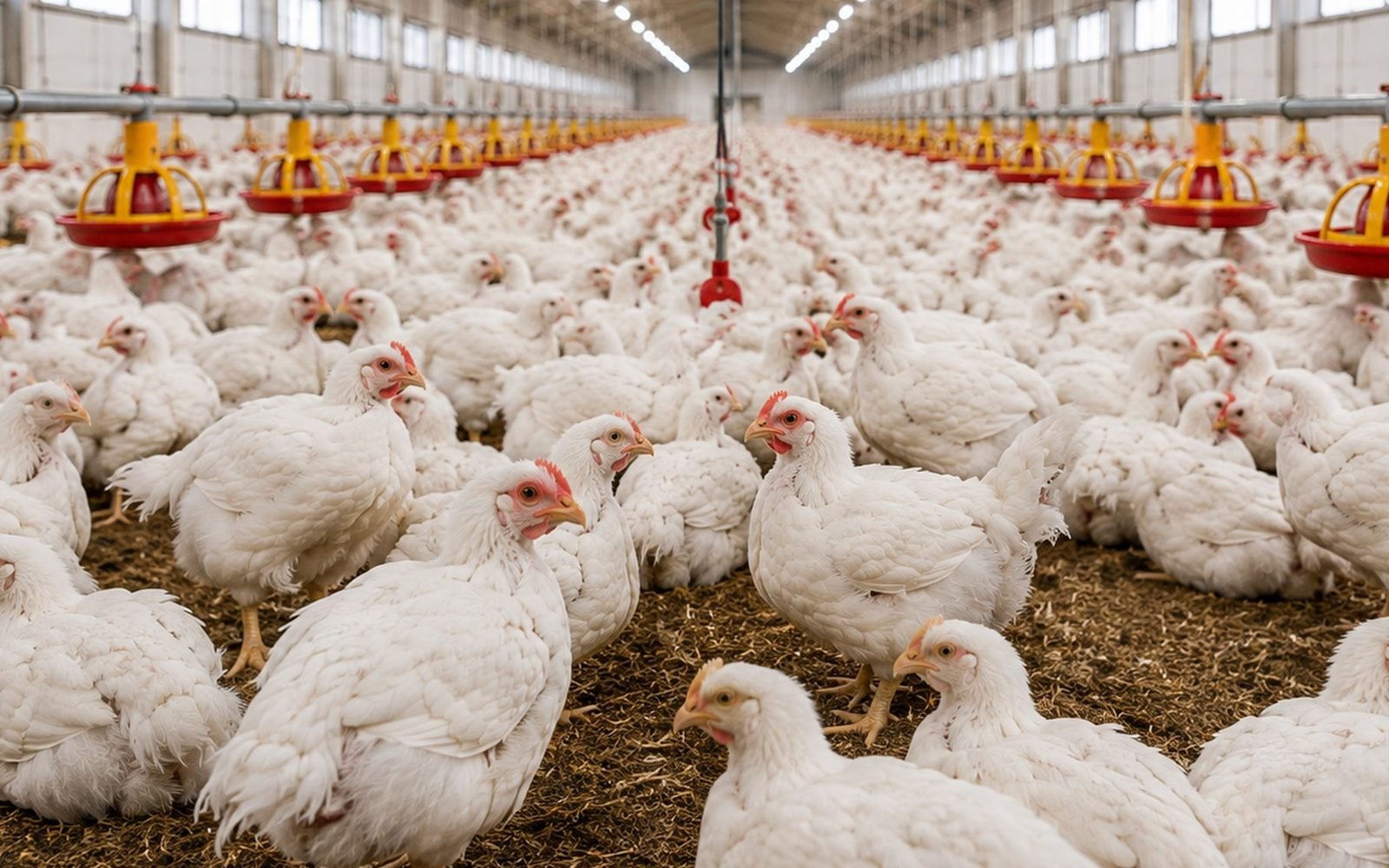 Live broiler chickens at our poultry farm in Hwange, ready for collection